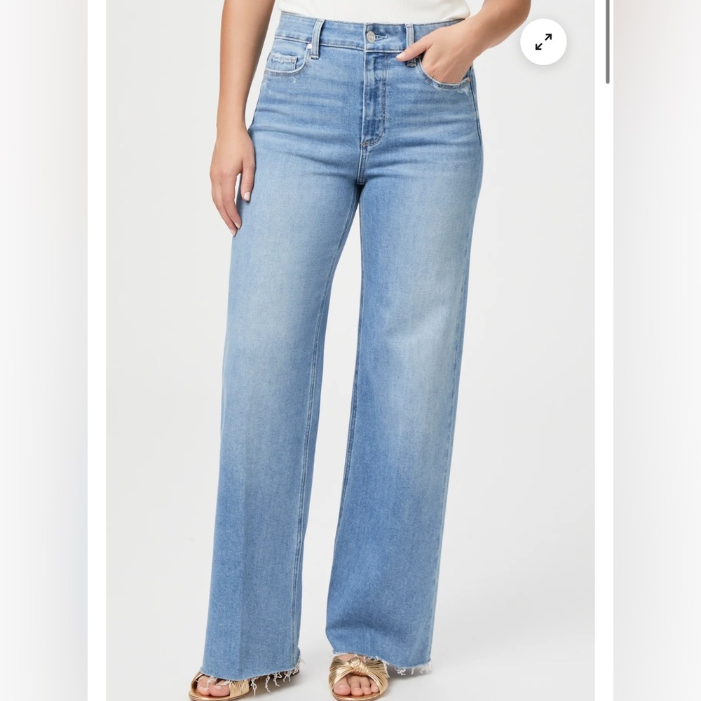 Paige Anessa Light Blue Wide Leg Jeans